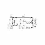 Casa si Gradina - Sanitare - Lavoar baie si accesorii - Accesorii baterii sanitare - Brat de dus Ferro crom lucios cu montare pe perete - Infinity.ro