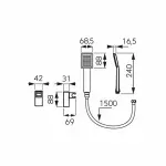 Casa si Gradina - Sanitare - Cazi si cabine de dus - Coloane si seturi de dus - Set de dus cu suport Ferro Sinus negru mat - Infinity.ro