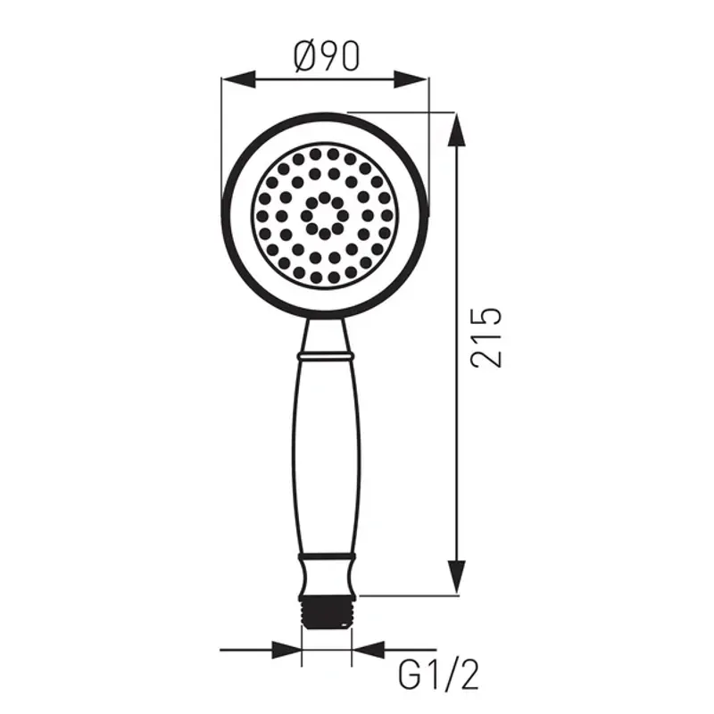 Casa si Gradina - Sanitare - Lavoar baie si accesorii - Accesorii baterii sanitare - Para de dus Ferro Retro 1 functie crom - Infinity.ro