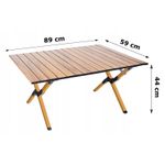 Casa si Gradina - Gradina si terasa - Mobilier exterior - Seturi mobila gradina - Masa pentru camping cu sistem de pliere rapida, cadru metalic, 90x60x44cm, maro - Infinity.ro