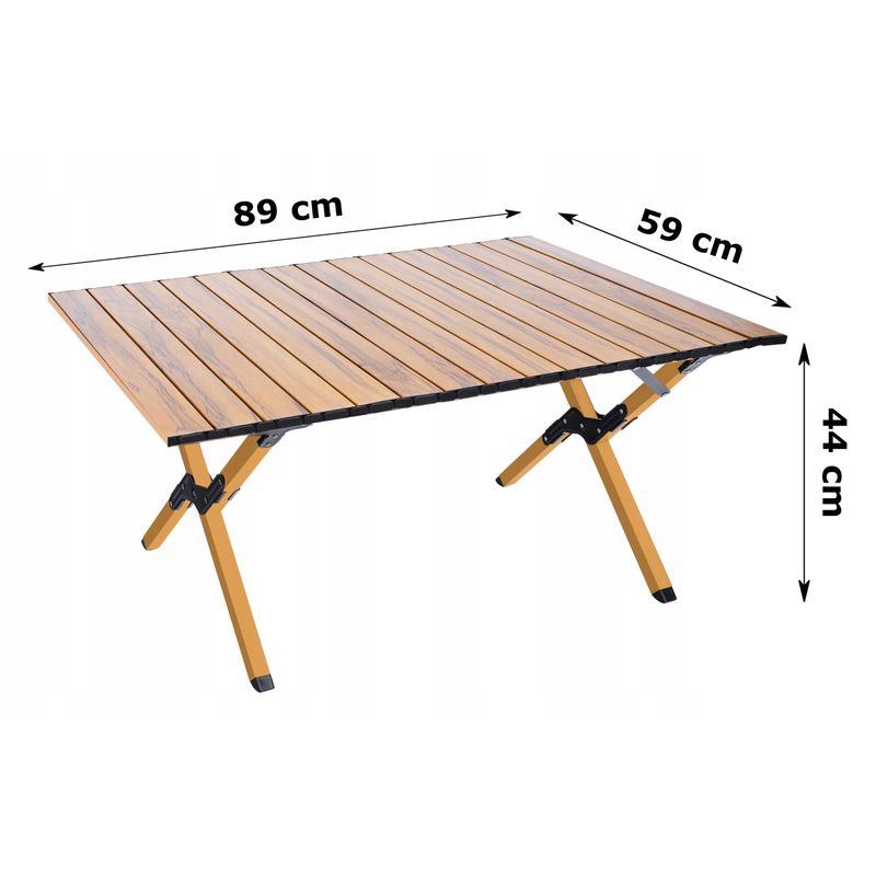 Casa si Gradina - Gradina si terasa - Mobilier exterior - Seturi mobila gradina - Masa pentru camping cu sistem de pliere rapida, cadru metalic, 90x60x44cm, maro - Infinity.ro