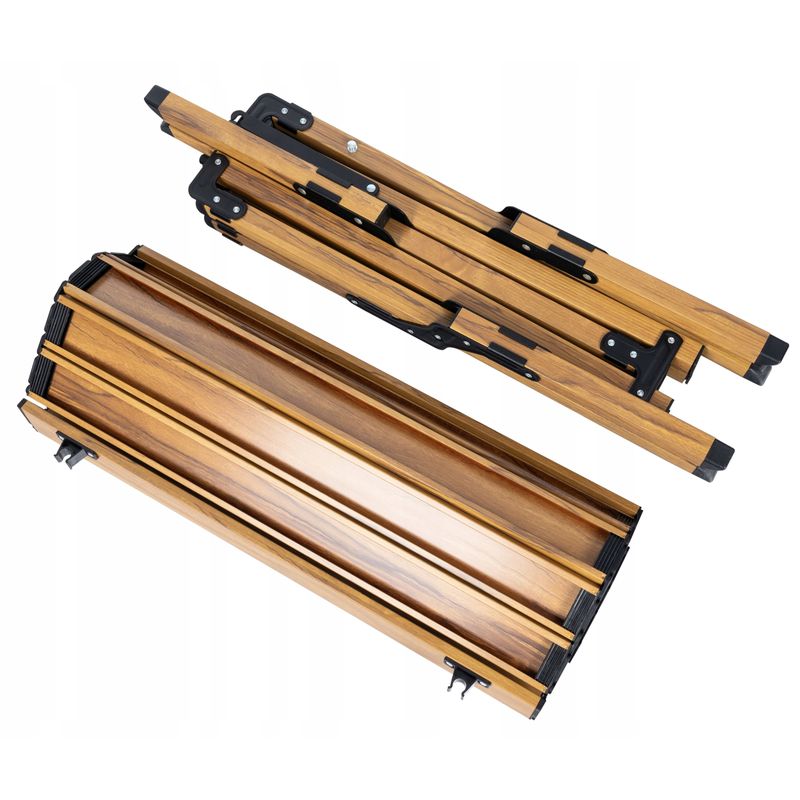 Casa si Gradina - Gradina si terasa - Mobilier exterior - Seturi mobila gradina - Masa pentru camping cu sistem de pliere rapida, cadru metalic otel, 118x60x45cm, maro - Infinity.ro