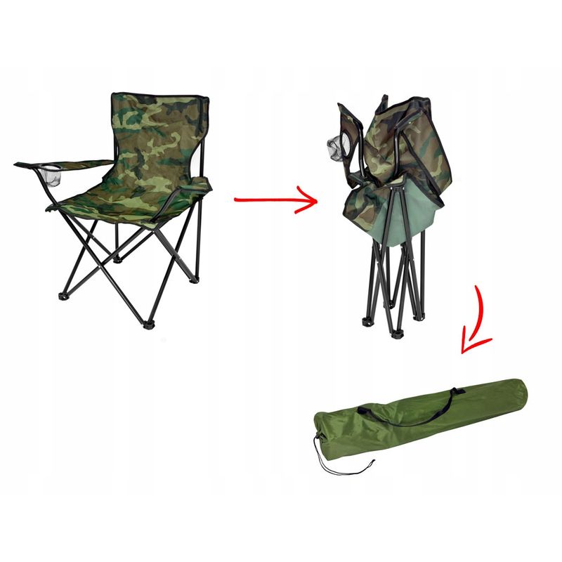 Casa si Gradina - Gradina si terasa - Mobilier exterior - Seturi mobila gradina - Scaun pliabil camping sau pescuit Sersimo, suport pahar, camuflaj - Infinity.ro