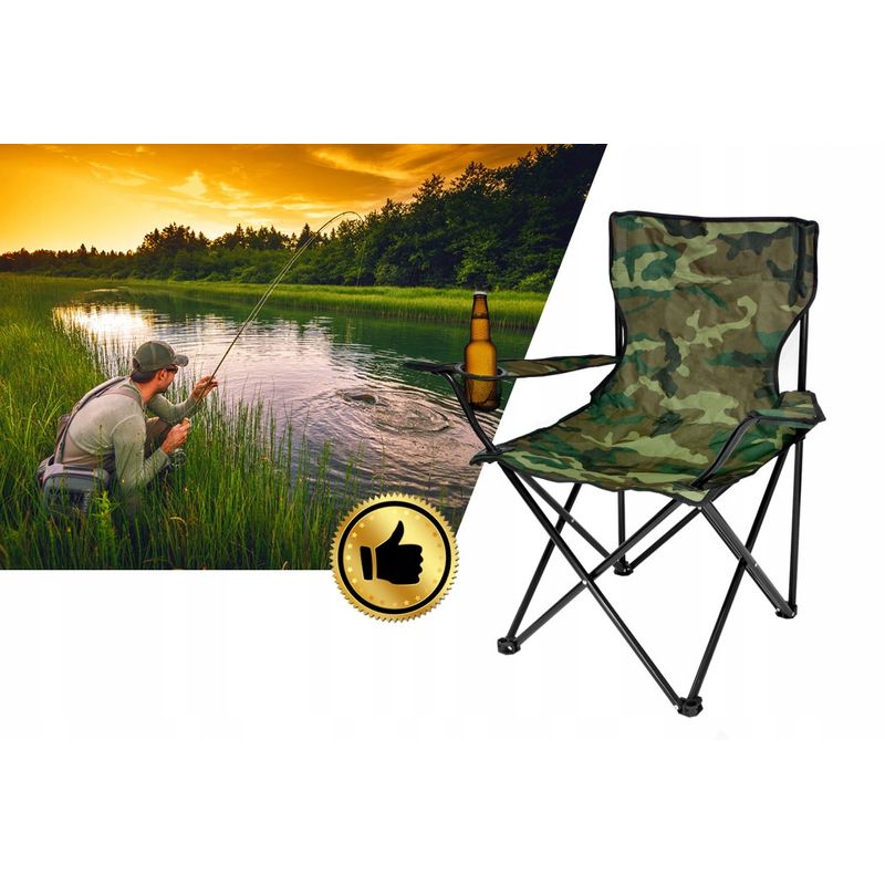 Casa si Gradina - Gradina si terasa - Mobilier exterior - Seturi mobila gradina - Scaun pliabil camping sau pescuit Sersimo, suport pahar, camuflaj - Infinity.ro