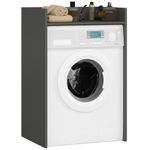 Casa si Gradina - Mobilier - Mobilier baie - Corpuri baie - Masca pentru masina de spalat cu polita, PAL laminat, 64x50x98 cm, gri grafit - Infinity.ro