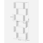 Casa si Gradina - Mobilier - Biblioteci si rafturi - Biblioteci - Biblioteca, raft cu 6 unitati de depozitare, pentru living, din lemn, 24x190x70cm, alb - Infinity.ro