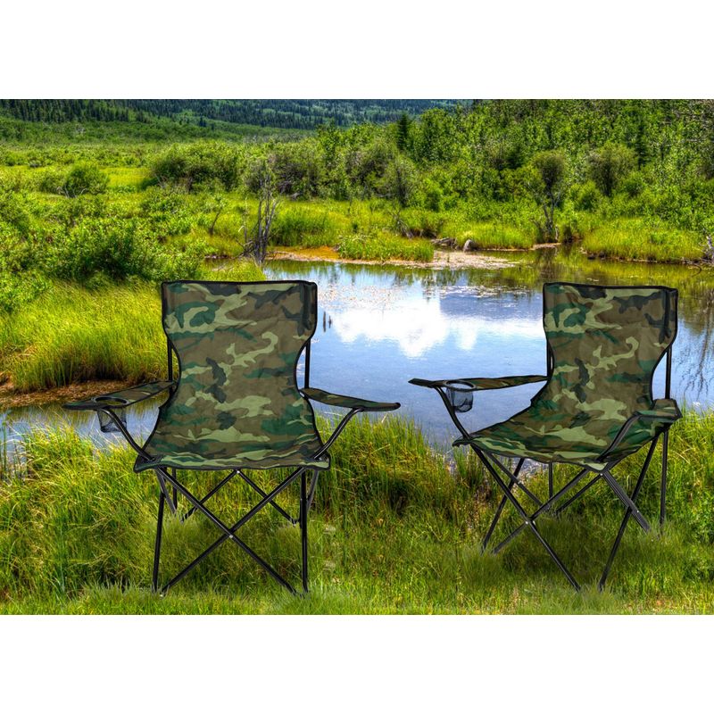 Casa si Gradina - Gradina si terasa - Mobilier exterior - Seturi mobila gradina - Scaun pliabil camping sau pescuit Sersimo, suport pahar, camuflaj - Infinity.ro