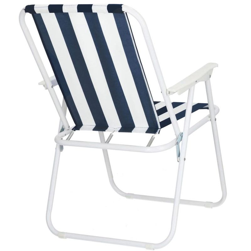 Casa si Gradina - Gradina si terasa - Mobilier exterior - Scaune si sezlonguri gradina - Scaun de plaja Sersimo GC050, pliabil, 100kg, 52x74cm, alb albastru - Infinity.ro