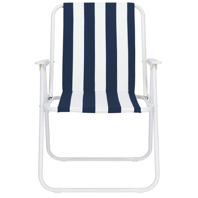 Casa si Gradina - Gradina si terasa - Mobilier exterior - Scaune si sezlonguri gradina - Scaun de plaja Sersimo GC050, pliabil, 100kg, 52x74cm, alb albastru - Infinity.ro