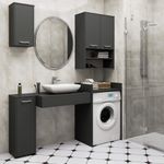 Casa si Gradina - Mobilier - Mobilier baie - Corpuri baie - Masca pentru masina de spalat cu polita, PAL laminat, 64x50x98 cm, gri grafit - Infinity.ro