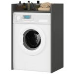 Casa si Gradina - Mobilier - Mobilier baie - Corpuri baie - Masca pentru masina de spalat cu polita, PAL laminat, 64x50x98 cm, gri grafit - Infinity.ro