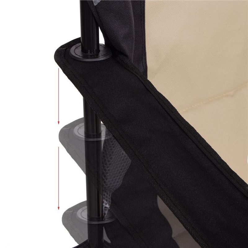 Casa si Gradina - Gradina si terasa - Mobilier exterior - Scaune si sezlonguri gradina - Scaun pliabil camping sau pescuit Premium, cu suport pahar, crem si negru - Infinity.ro