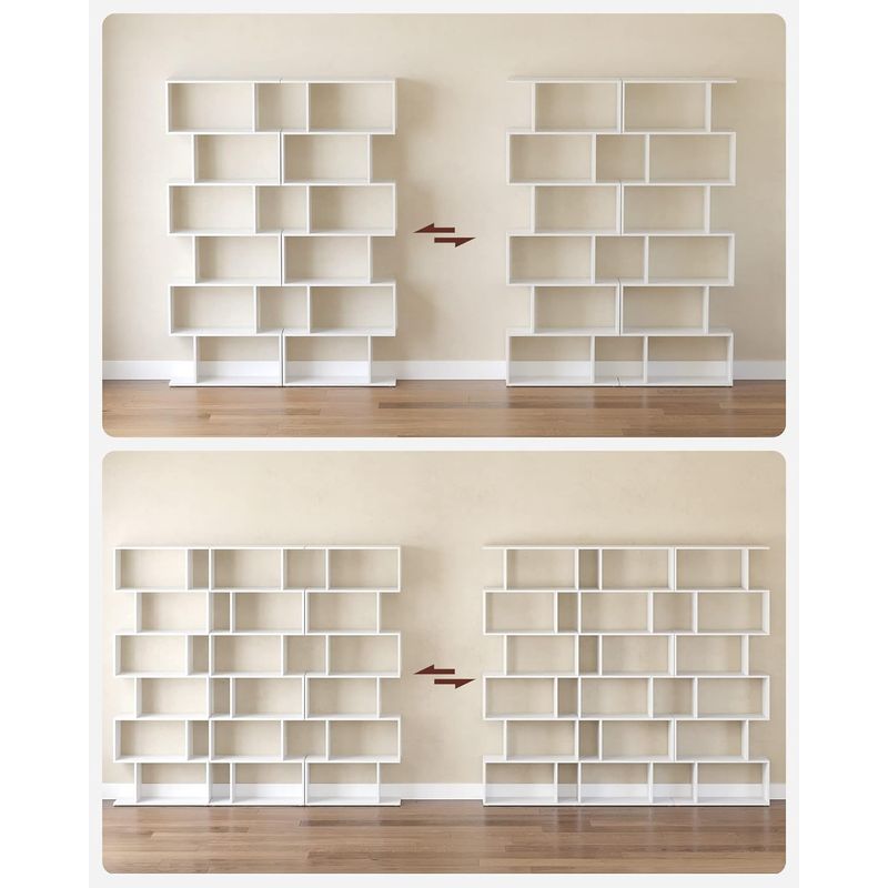 Casa si Gradina - Mobilier - Biblioteci si rafturi - Biblioteci - Biblioteca, raft cu 6 unitati de depozitare, pentru living, din lemn, 24x190x70cm, alb - Infinity.ro