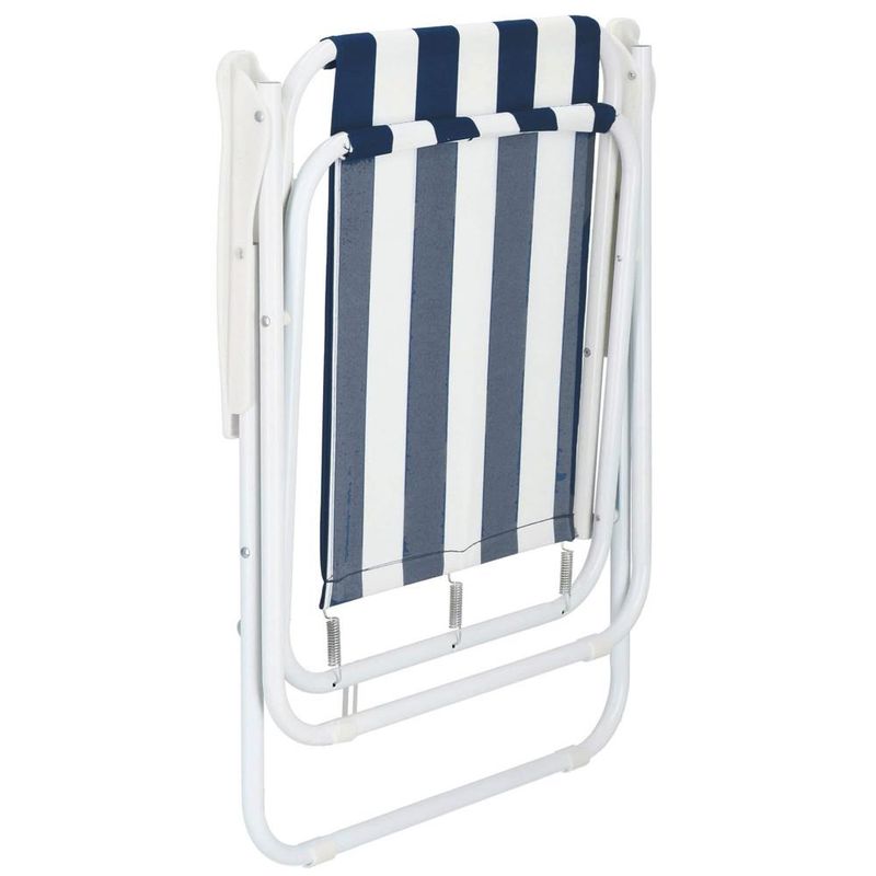Casa si Gradina - Gradina si terasa - Mobilier exterior - Scaune si sezlonguri gradina - Scaun de plaja Sersimo GC050, pliabil, 100kg, 52x74cm, alb albastru - Infinity.ro
