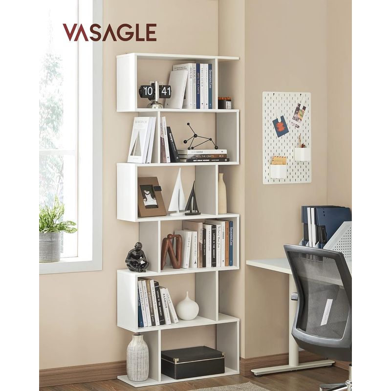 Casa si Gradina - Mobilier - Biblioteci si rafturi - Biblioteci - Biblioteca, raft cu 6 unitati de depozitare, pentru living, din lemn, 24x190x70cm, alb - Infinity.ro