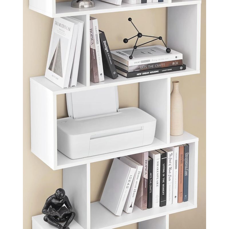 Casa si Gradina - Mobilier - Biblioteci si rafturi - Biblioteci - Biblioteca, raft cu 6 unitati de depozitare, pentru living, din lemn, 24x190x70cm, alb - Infinity.ro