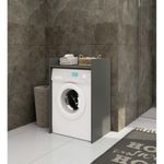 Casa si Gradina - Mobilier - Mobilier baie - Corpuri baie - Masca pentru masina de spalat cu polita, PAL laminat, 64x50x98 cm, gri grafit - Infinity.ro