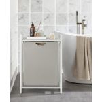 Market - Spalare si intretinere rufe - Uscatoare de rufe si accesorii - Cos de rufe, sac de rufe detasabil, raft, cadru metalic, 65L, 50x33x72 cm, alb - Infinity.ro