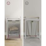 Market - Spalare si intretinere rufe - Uscatoare de rufe si accesorii - Cos de rufe, sac de rufe detasabil, raft, cadru metalic, 65L, 50x33x72 cm, alb - Infinity.ro