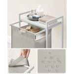 Market - Spalare si intretinere rufe - Uscatoare de rufe si accesorii - Cos de rufe, sac de rufe detasabil, raft, cadru metalic, 65L, 50x33x72 cm, alb - Infinity.ro