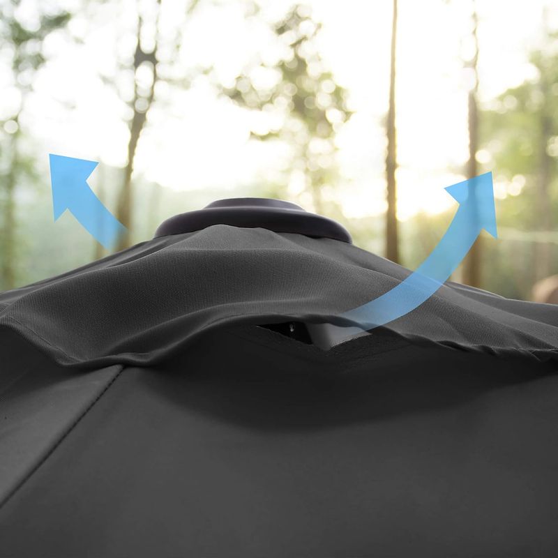 Casa si Gradina - Gradina si terasa - Umbrele si pavilioane - Umbrele - Umbrela de gradina, cu manivela pentru deschidere, sistem inclinare, 200cm, gri - Infinity.ro