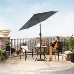 Casa si Gradina - Gradina si terasa - Umbrele si pavilioane - Umbrele - Umbrela de gradina, cu manivela pentru deschidere, sistem inclinare, 200cm, gri - Infinity.ro