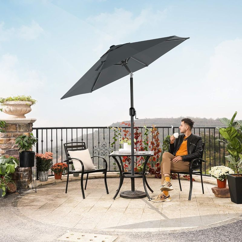 Casa si Gradina - Gradina si terasa - Umbrele si pavilioane - Umbrele - Umbrela de gradina, cu manivela pentru deschidere, sistem inclinare, 200cm, gri - Infinity.ro