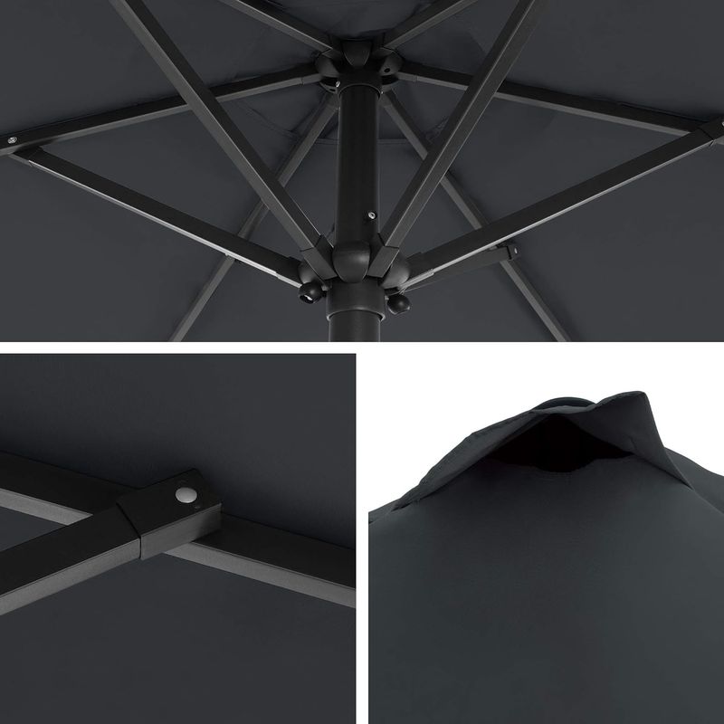 Casa si Gradina - Gradina si terasa - Umbrele si pavilioane - Umbrele - Umbrela de gradina, cu manivela pentru deschidere, sistem inclinare, 200cm, gri - Infinity.ro