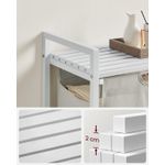 Market - Spalare si intretinere rufe - Uscatoare de rufe si accesorii - Cos de rufe, sac de rufe detasabil, raft, cadru metalic, 65L, 50x33x72 cm, alb - Infinity.ro