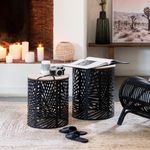 Casa si Gradina - Mobilier - Mese si birouri - Masute de cafea - Set 2 masute cafea Atmosphera Akira, 39x45 cm si 35x40 cm, structura metalica, negru - Infinity.ro