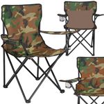 Casa si Gradina - Gradina si terasa - Mobilier exterior - Seturi mobila gradina - Scaun pliabil camping sau pescuit, suport pahar, 80x40x45cm, camuflaj - Infinity.ro
