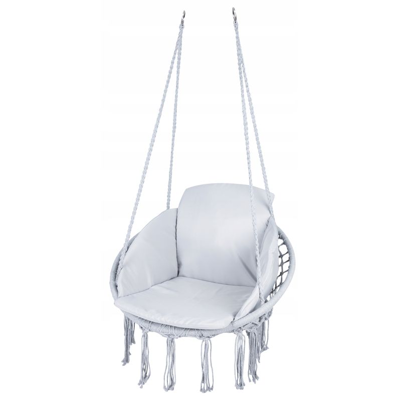 Casa si Gradina - Gradina si terasa - Balansoare si hamace - Balansoare - Scaun rotund Sersimo tip leagan suspendat cu perna Confort casa sau gradina, gri - Infinity.ro