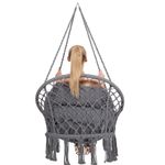 Casa si Gradina - Gradina si terasa - Balansoare si hamace - Balansoare - Scaun rotund Sersimo tip leagan suspendat cu perna Confort Plus casa sau gradina, gri inchis - Infinity.ro