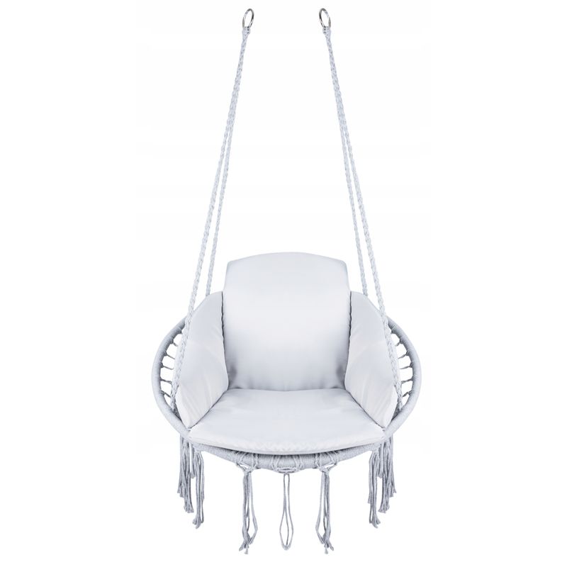 Casa si Gradina - Gradina si terasa - Balansoare si hamace - Balansoare - Scaun rotund Sersimo tip leagan suspendat cu perna Confort casa sau gradina, gri - Infinity.ro