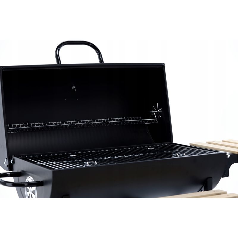 Casa si Gradina - Gradina si terasa - Gratare si accesorii - Gratare de gradina - Gratar dreptunghiular pe carbuni, cu 2 suporti laterali si termometru capac, 101x70x94cm - Infinity.ro