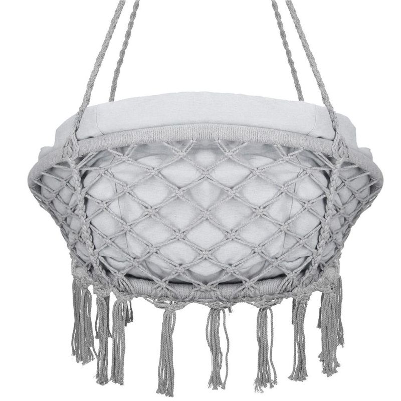 Casa si Gradina - Gradina si terasa - Balansoare si hamace - Balansoare - Scaun rotund Sersimo tip leagan suspendat cu perna Confort Plus casa sau gradina, gri - Infinity.ro