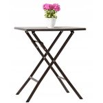 Casa si Gradina - Gradina si terasa - Mobilier exterior - Seturi mobila gradina - Masa de plastic pliabila, pentru gradina sau balcon, 62x62x73cm, maro imitatie lemn - Infinity.ro