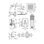Casa si Gradina - Sanitare - Cazi si cabine de dus - Coloane si seturi de dus - Sistem de dus incastrat Ferro Square crom - Infinity.ro