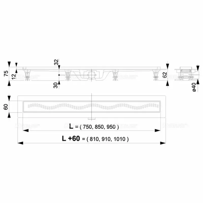 Casa si Gradina - Constructii - Materiale constructii - Sisteme de scurgere - Set rigola pentru dus cu capac Alca APZ9 Simple 65 cm - Infinity.ro