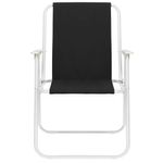 Casa si Gradina - Gradina si terasa - Mobilier exterior - Scaune si sezlonguri gradina - Scaun de plaja Sersimo, pliabil, 100kg, 52x73cm, negru alb - Infinity.ro