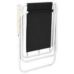 Casa si Gradina - Gradina si terasa - Mobilier exterior - Scaune si sezlonguri gradina - Scaun de plaja Sersimo, pliabil, 100kg, 52x73cm, negru alb - Infinity.ro