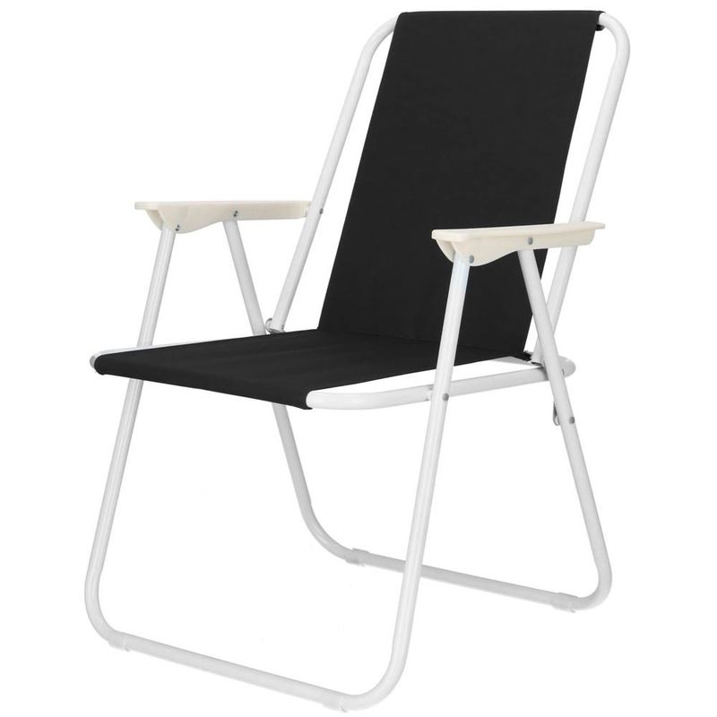 Casa si Gradina - Gradina si terasa - Mobilier exterior - Scaune si sezlonguri gradina - Scaun de plaja Sersimo, pliabil, 100kg, 52x73cm, negru alb - Infinity.ro