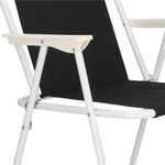 Casa si Gradina - Gradina si terasa - Mobilier exterior - Scaune si sezlonguri gradina - Scaun de plaja Sersimo, pliabil, 100kg, 52x73cm, negru alb - Infinity.ro