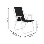 Casa si Gradina - Gradina si terasa - Mobilier exterior - Scaune si sezlonguri gradina - Scaun de plaja Sersimo, pliabil, 100kg, 52x73cm, negru alb - Infinity.ro