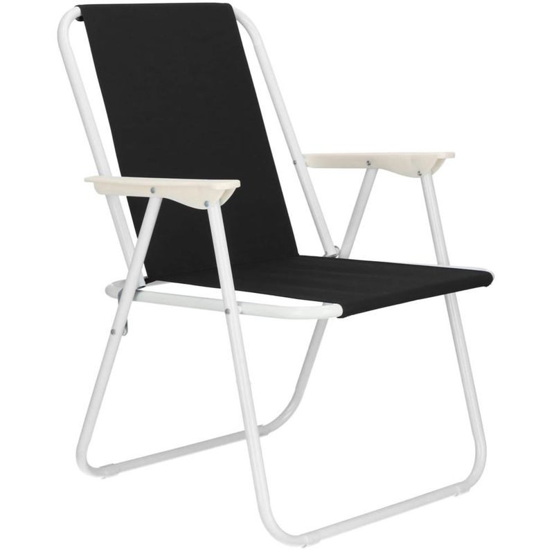 Casa si Gradina - Gradina si terasa - Mobilier exterior - Scaune si sezlonguri gradina - Scaun de plaja Sersimo, pliabil, 100kg, 52x73cm, negru alb - Infinity.ro