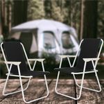Casa si Gradina - Gradina si terasa - Mobilier exterior - Scaune si sezlonguri gradina - Scaun de plaja Sersimo, pliabil, 100kg, 52x73cm, negru alb - Infinity.ro