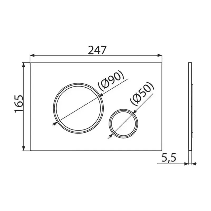Casa si Gradina - Sanitare - Obiecte sanitare - Accesorii vase de toaleta - Clapeta de actionare Alca Thin M770 alb - crom lucios - Infinity.ro