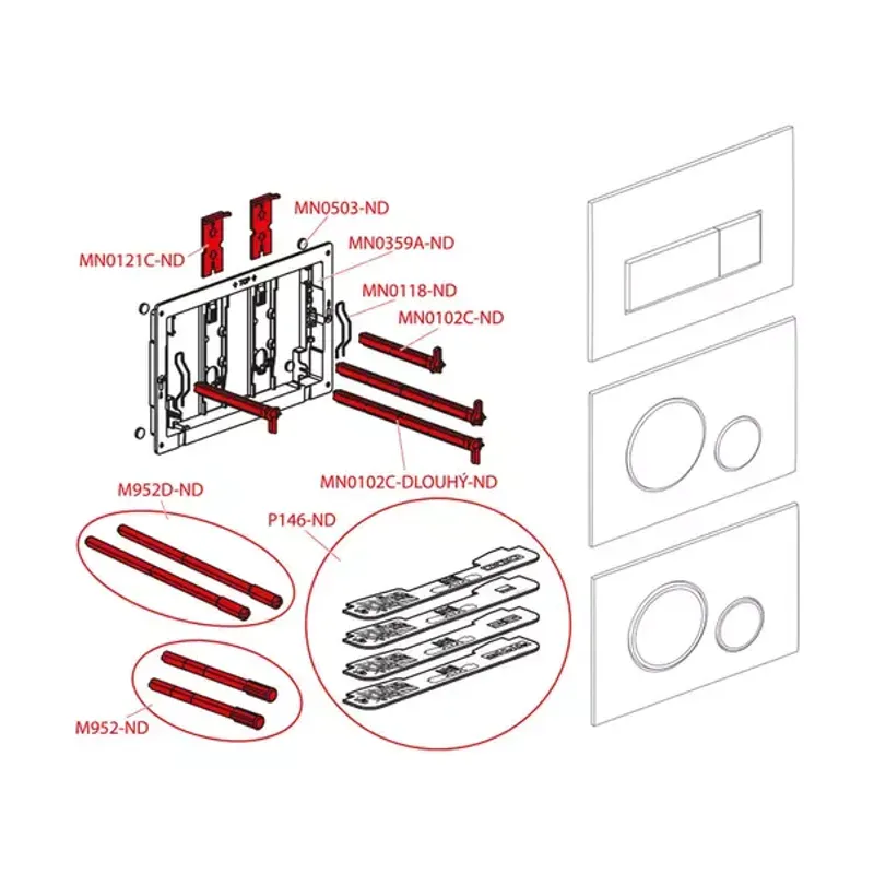 Casa si Gradina - Sanitare - Obiecte sanitare - Accesorii vase de toaleta - Clapeta de actionare Alca Thin M770 alb - crom lucios - Infinity.ro