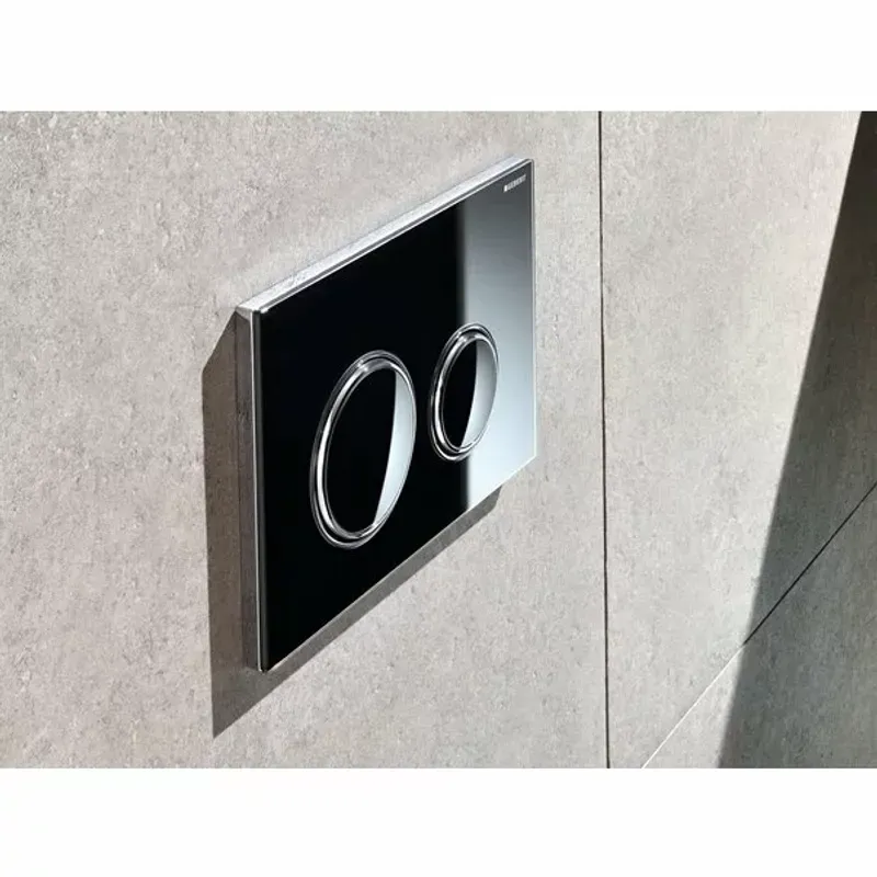 Casa si Gradina - Sanitare - Obiecte sanitare - Accesorii vase de toaleta - Clapeta de actionare Geberit Sigma21 sticla negru/crom lucios - Infinity.ro