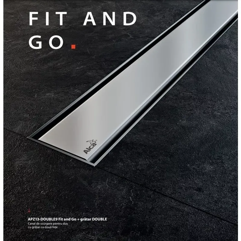 Casa si Gradina - Constructii - Materiale constructii - Sisteme de scurgere - Set rigola de perete cu capac faiantabil Alca APZ23-DOUBLE9 FIT AND GO WALL 85 cm - Infinity.ro